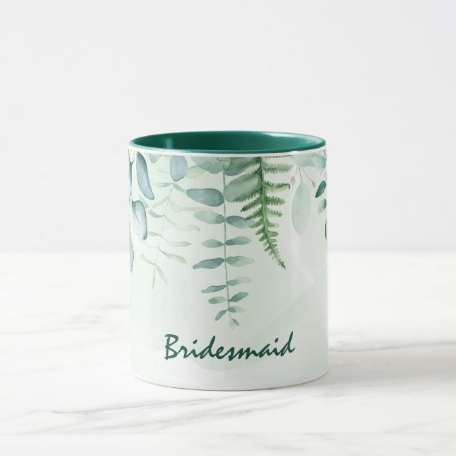 Caneca Dama de honra eucalipto verde casamento verde (Centro)
