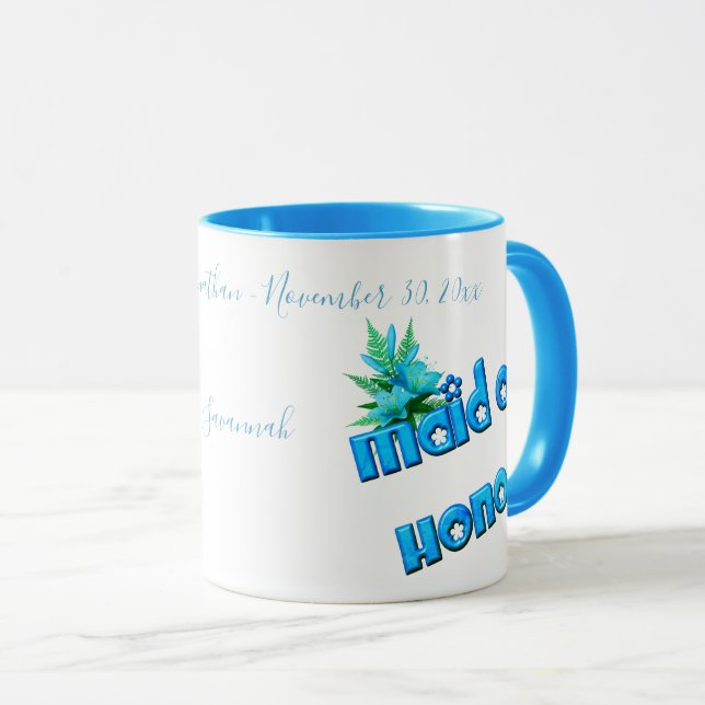 Caneca Dama De Honra Lindo Casamento Personalizado  (Frente Esquerda)