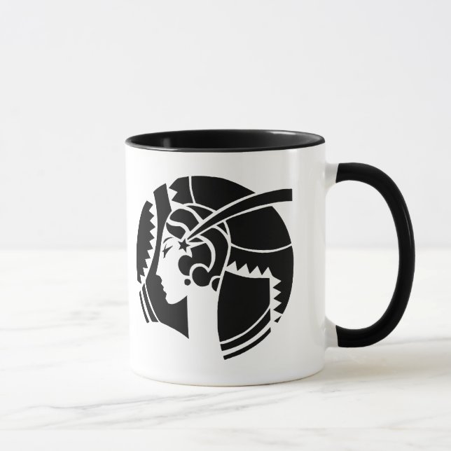 Caneca Dama Silhueta Art Déco | Geométrico Vintage (Direita)
