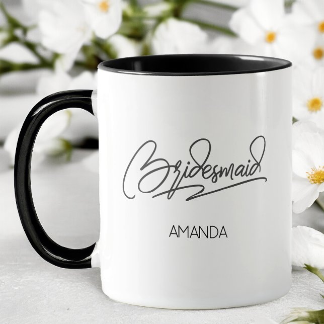 Caneca Damas de Honra com Nome Personalizado (Personalized Bridesmaid Coffee Mug)