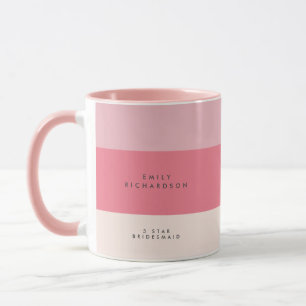 Caneca Damas de honra personalizadas Pink Colorblock 