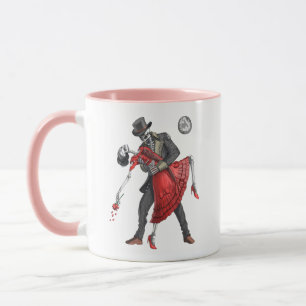 Caneca Dança de esqueletos góticos