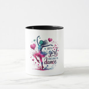 Caneca Dança Retro Apenas Uma Garota Que Ama Dançar