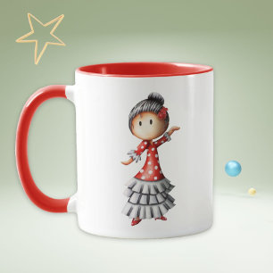 Caneca Dançarina de Sevilha ou Dançarina de Flamenco pe