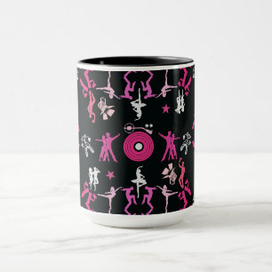 Caneca Dançarino Rosa Decor Doméstico Padrão