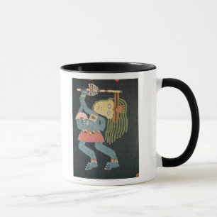Caneca Dançarino tecido de lãs com bastão, tribo de
