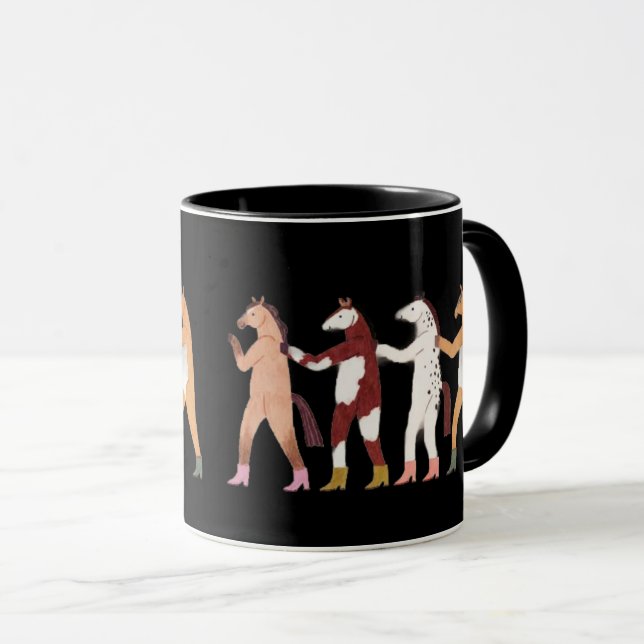 Caneca Dancing Horses Whimsical Mug (Frente Esquerda)