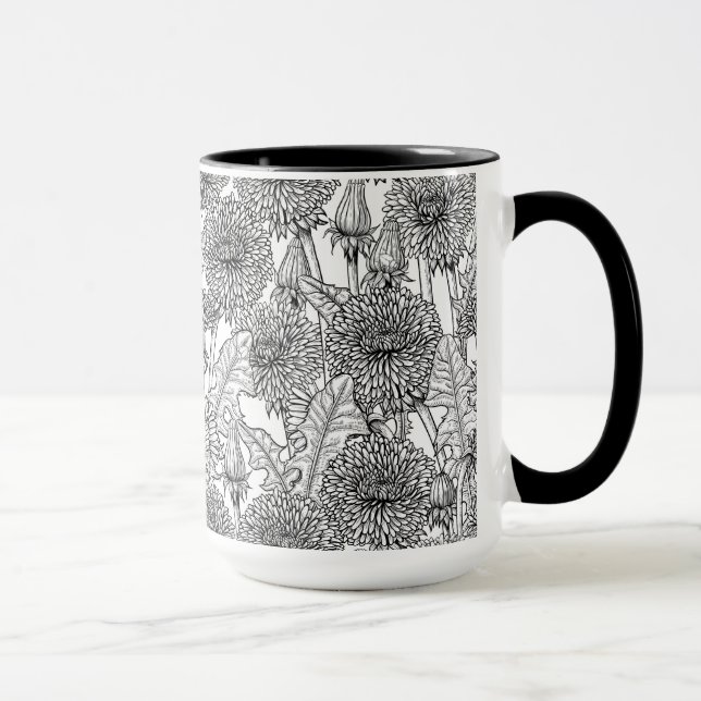 Caneca Dandélio, preto e branco (Direita)