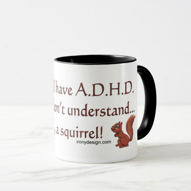 Caneca Dando Humor de Esquilo ADHD (Frente Esquerda)