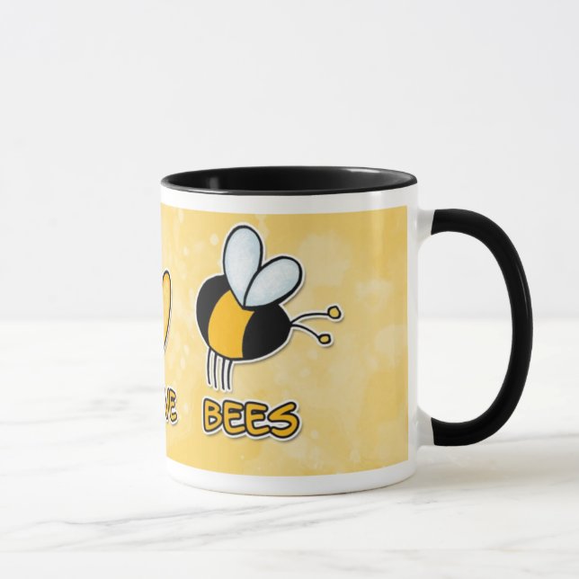 caneca das abelhas do amor da paz (Direita)