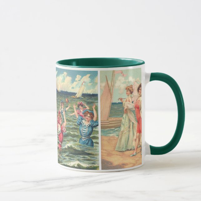 Caneca das belezas da praia do vintage (Direita)