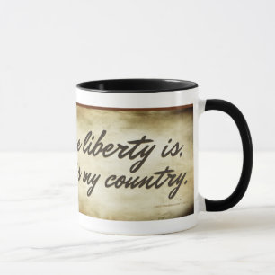 Caneca das citações da liberdade de Ben Franklin