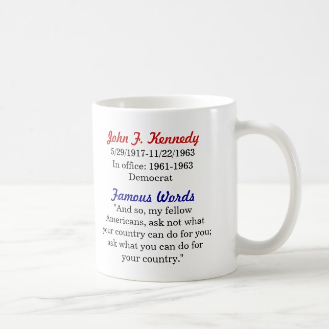 Caneca das citações de John F. Kennedy (Direita)