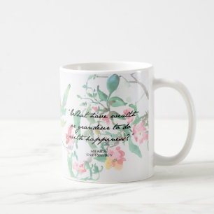Caneca das citações dos rosas da aguarela de Jane