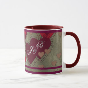 Caneca das iniciais do amor dos melhores amigos