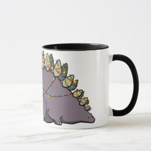 Caneca das luzes de Natal do Stegosaurus