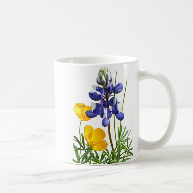 Caneca das papoilas do Lupine (Direita)
