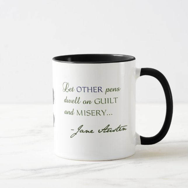 Caneca das variações de Austen das citações de (Direita)