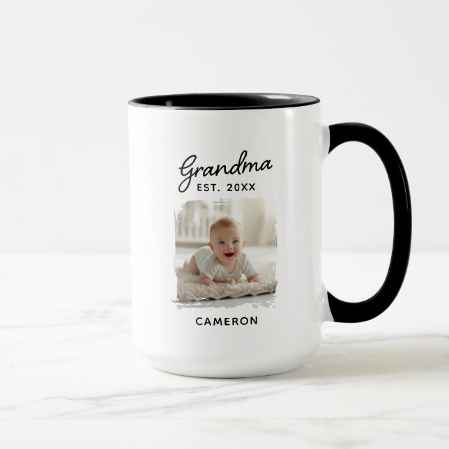Caneca Data de Estabelecimento da Foto da Vó com o Neto (Direita)