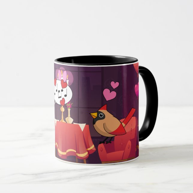 Caneca Data do Janto de Aves Cardinais do norte (Frente Esquerda)