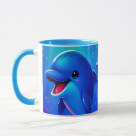 Caneca Dauphins joyeux arc-en-ciel