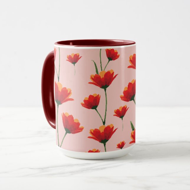 Caneca Dawnfire Poppies (Frente Esquerda)