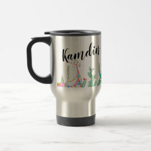 Caneca de 15 onças personalizada Boho Llama Bohemi