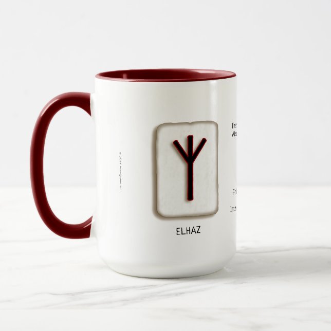 Caneca de 15 oz. Elhaz RuneStone (Esquerda)