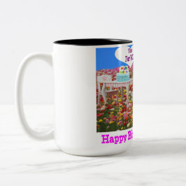 caneca de 2 tons de 15 oz. Feliz aniversário Princ