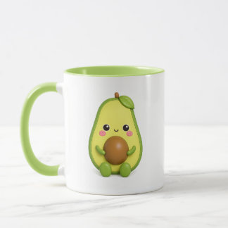 Caneca de Abacate Kawaii Fofa | Caneca de Café de