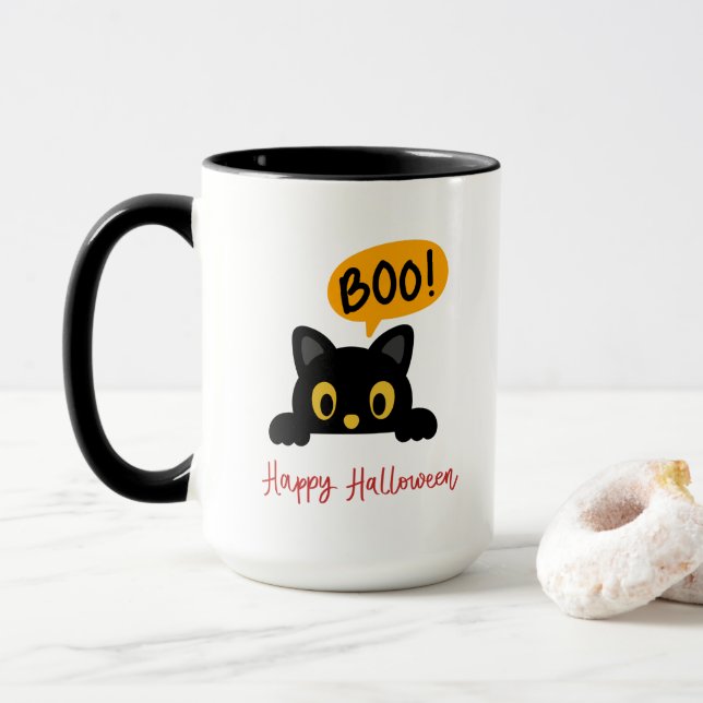 Caneca de Abóbora de Halloween (Com Donut)