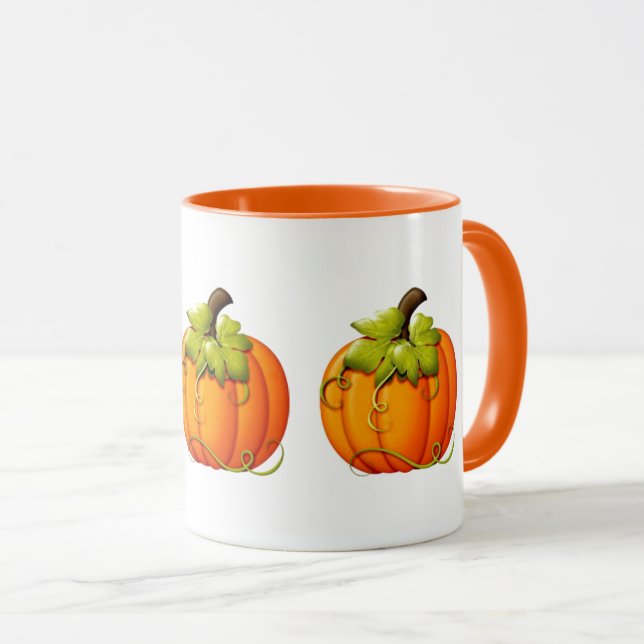 Caneca de Abóbora de Halloween/Outono (Frente Esquerda)