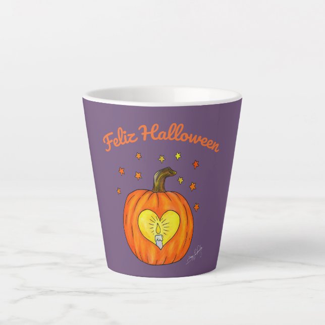 Caneca de abóbora Feliz Halloween (Frente)