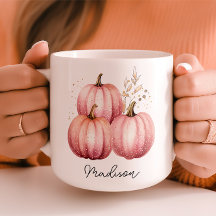 Caneca de Abóbora Rosa Personalizada