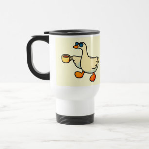 Caneca de Aço Inox com Pato Fofo e Xícara de Café