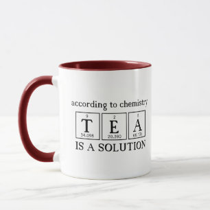 Caneca De acordo com a Química, Tea é ciência de soluções
