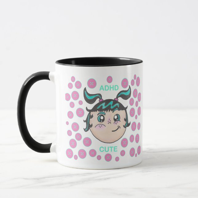 Caneca de ADHD com design "ADHD Cute" (Esquerda)