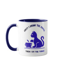 Caneca de Amante de Gato Minimalista Fofa