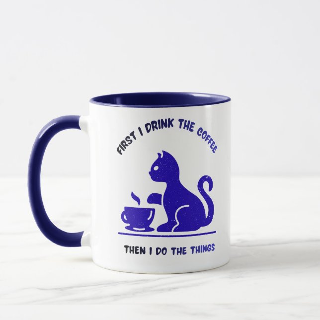 Caneca de Amante de Gato Minimalista Fofa (Esquerda)