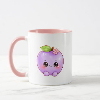 Caneca de Ameixa Roxa Kawaii | Xícara de Café de F