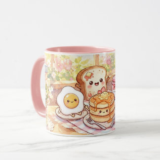 Caneca de Amigos de Café da Manhã Panqueca Ovo e T