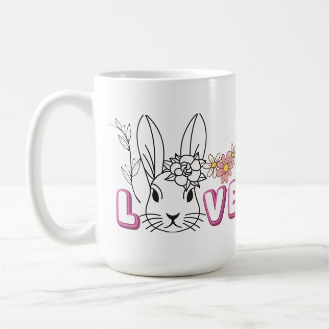 caneca de amor de coelhinho fofo (Esquerda)