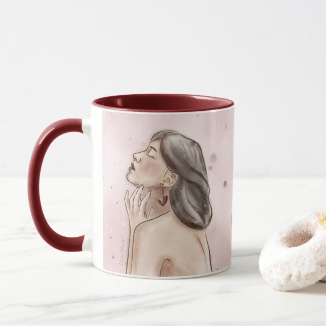 Caneca de Amor Próprio | Rosa & Splash (Com Donut)