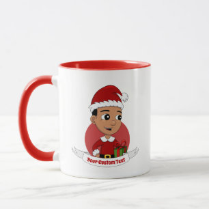 caneca de animação do menino de Natal