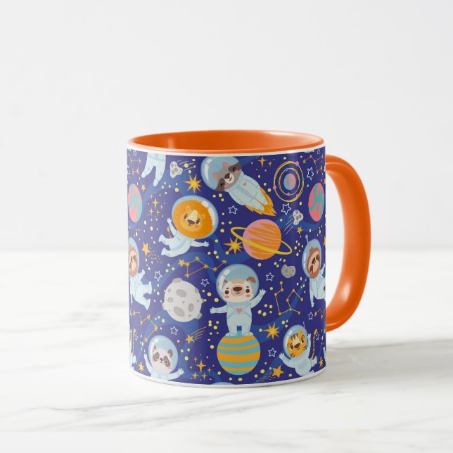 Caneca de Animais Espaciais (Frente Esquerda)