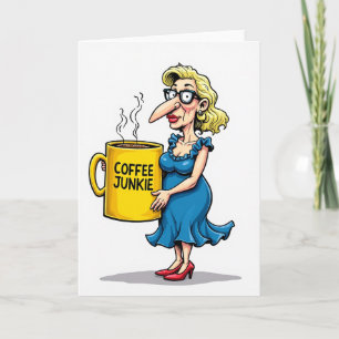 Caneca de Aniversário Caricatura Senhora Cartão