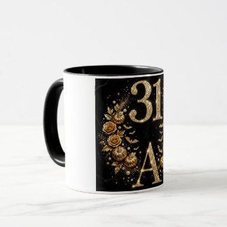Caneca de Aniversário de 31 Anos Luxo Letra A Dour