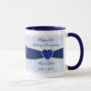 Caneca de Aniversário de Casamento de 45 anos Dama