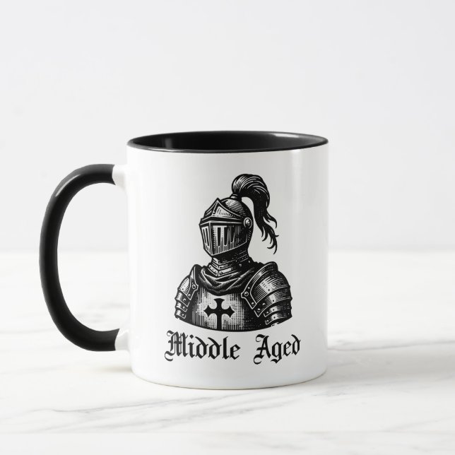 Caneca de Aniversário de Cavaleiro Medieval Engraç (Esquerda)
