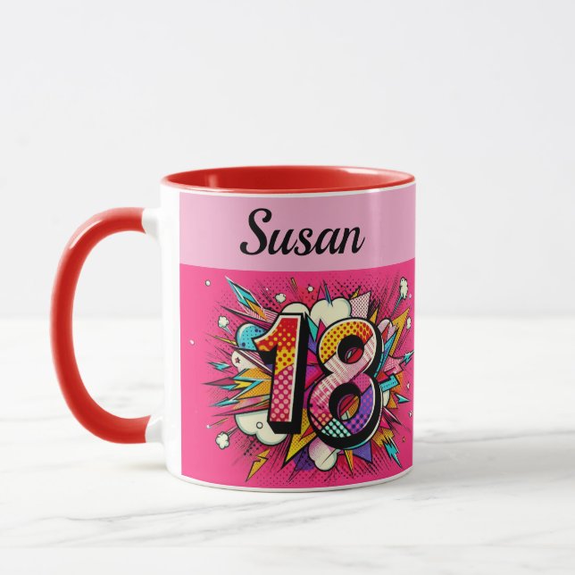 Caneca de Aniversário de Dezoito Anos (Esquerda)